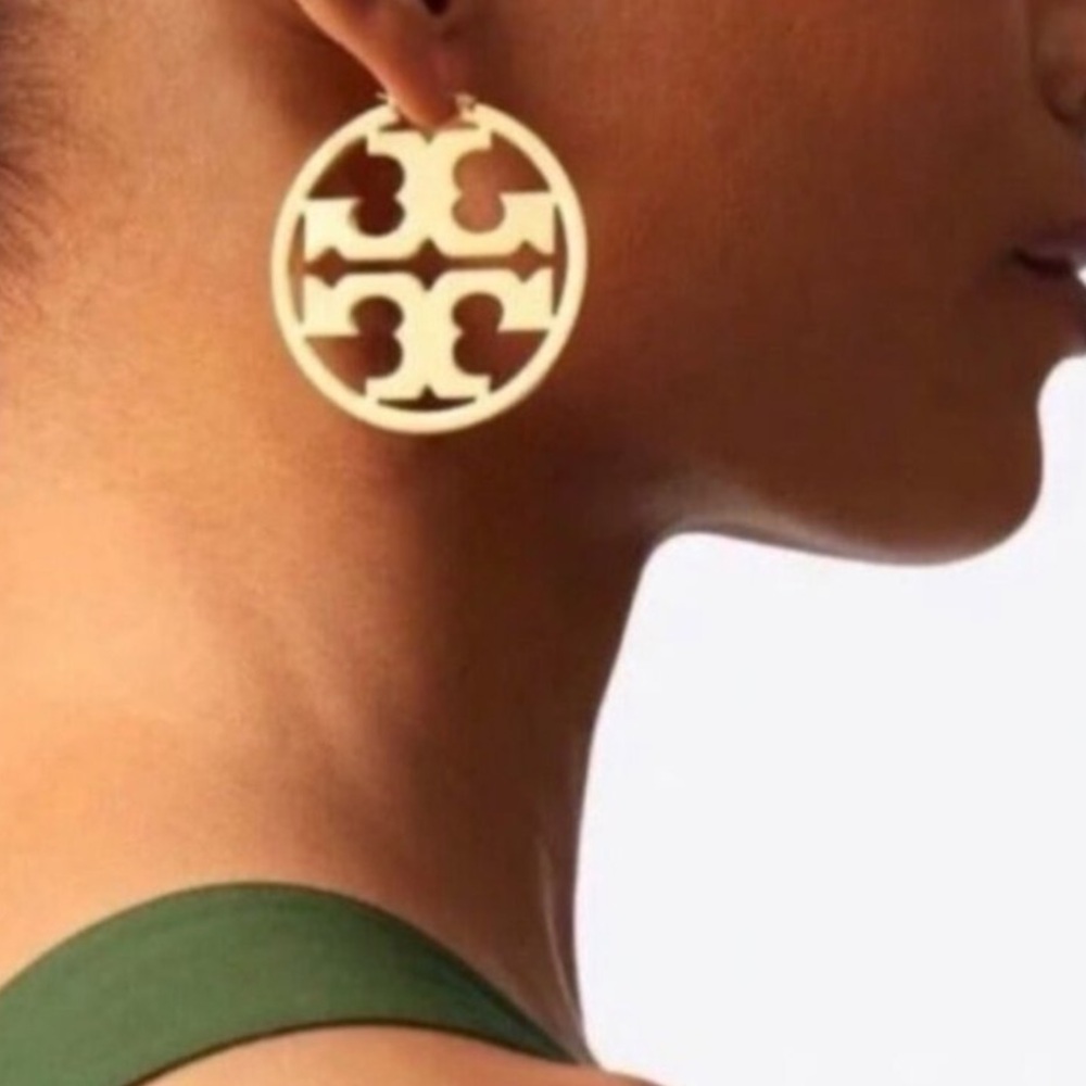 Tory Burch Gold Logo Earrings - Picture 13 of 14